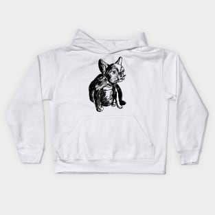 French Bulldog Cute Drawing Kids Hoodie